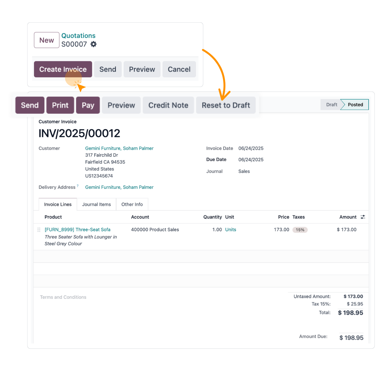 Odoo Sales Quote-to-Invoice Flow