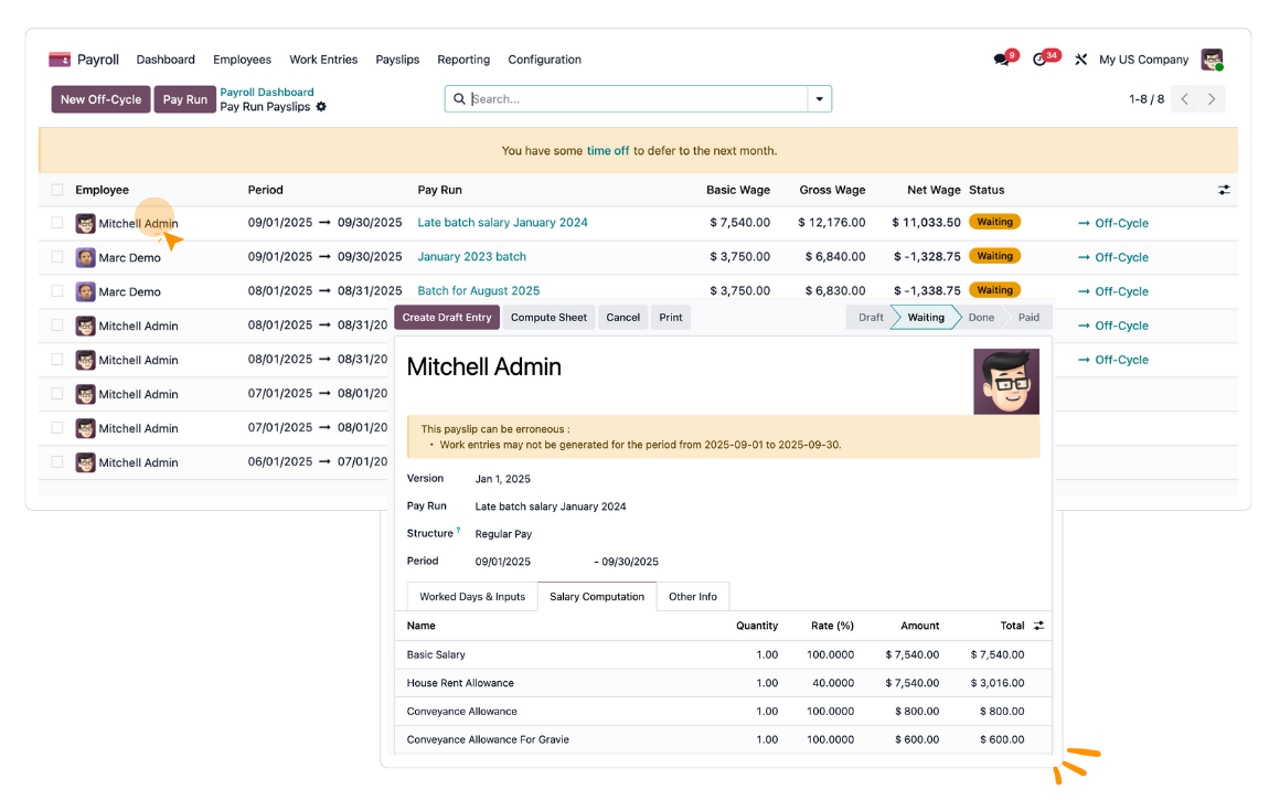 Odoo Payroll Automation